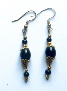 black glass earrings