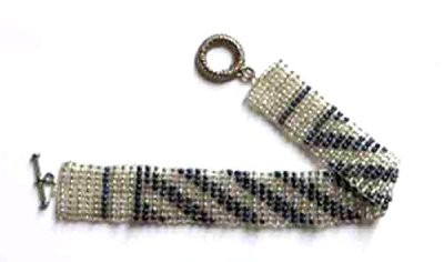 fair trade flat sparkly bracelet, cuff bracelet, handmade striped cuff bracelet