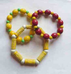 stretch elasticated bracelets, fair trade ceramic bracelets