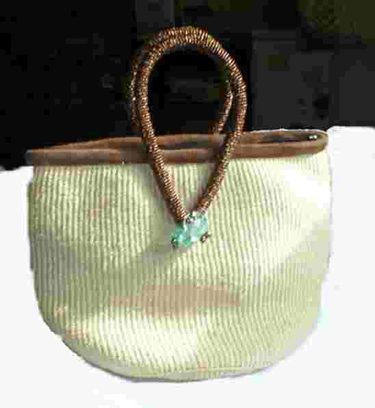 natural decorative sisal handbag