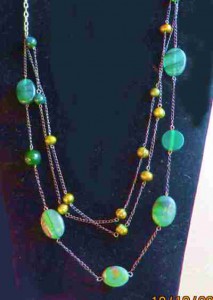 Florine necklace, green gem necklace
