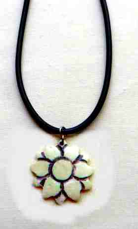 bone lotus pendant, thai lotus flower pendant
