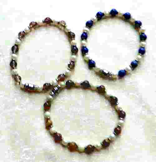 small pearl bracelets, stackable glass bracelets