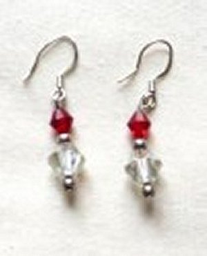 red cyrstal earrings