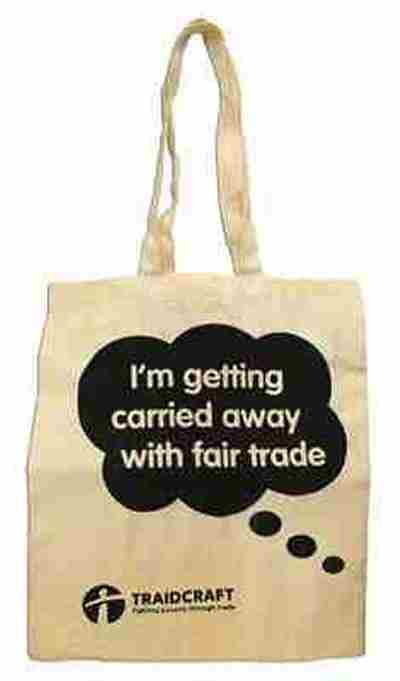 Fair trade logo bag, reusable cotton bag