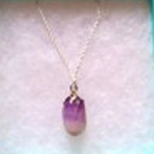 small amethyst pendant necklace, natural amethyst gem necklace