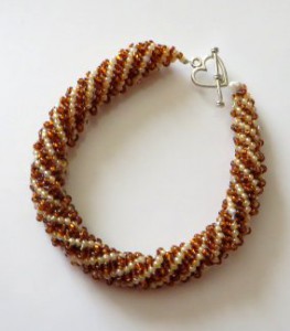 brown beaded bracelet, bracelet with easy to fasten clasp