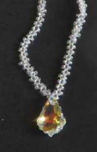 irridescent crystal drop pendant