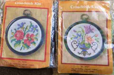 flower cross stitch kits, framed cross stitch kits