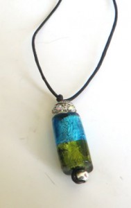 blue and green glass foil pendant