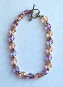 pastel coloured glass bracelet, handade bead bracelet