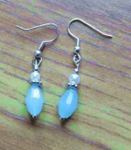 ice blue glass earrings