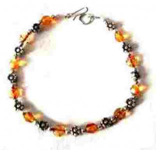 Small glass stackable bracelet, Piattine and faceted bracelet