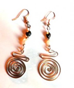 long wire spiral earrings