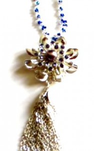 metal flower pendant, flower tassel pendant