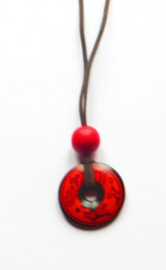 red ceramic polo pendant