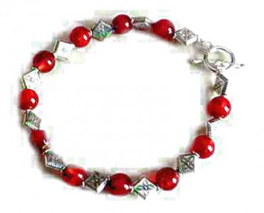 red glass bracelet, stacking bracelet