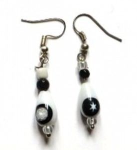 black and white dot earrings