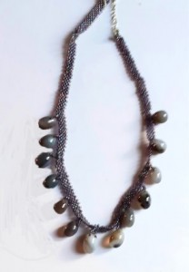 purple drop bead necklace