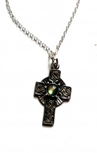abalone cross pendant necklace, metal cross necklace