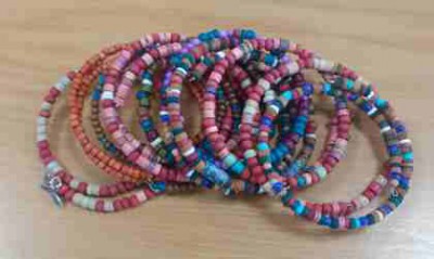 small wood bead bracelets, wooden memory wire bracelets