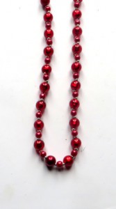 red glass pearl necklace, handmade pearl necklaces, Christmas red pearl necklace