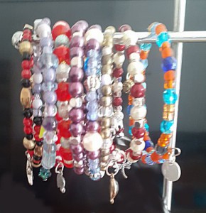 glass stacking bracelets, memory wre stacking bracelet, handmade small glass stacking bracelets