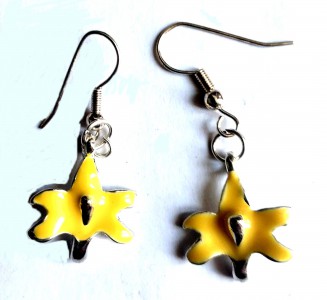 Enamel daffodil Earrings, spring flower earrings