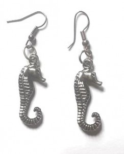 Seaside earrings, seahorse earrings