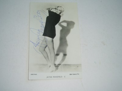 JAYNE MANSFIELD      Autograph on photograph   1950s
