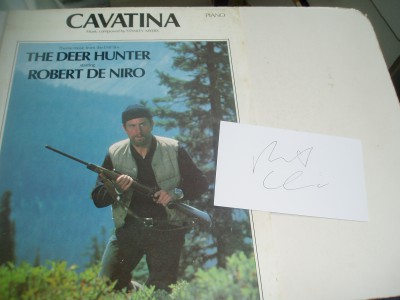 ROBERT DE NIRO      AUTOGRAPH on a page PLUS Sheet Music  THE DEER HUNTER