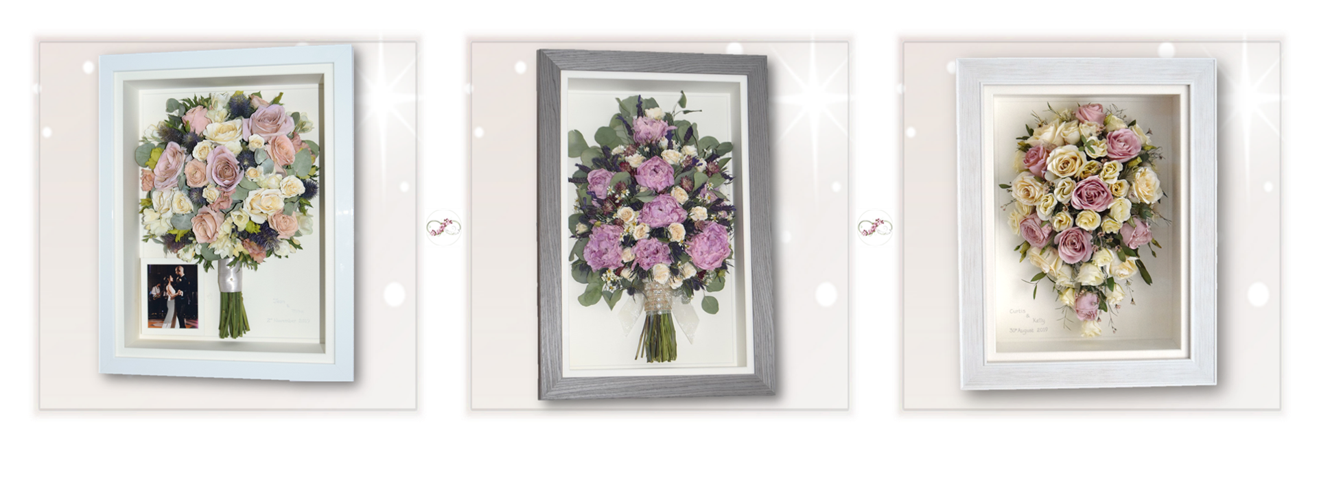 Flower preservation preserved bridal bouquets framed in shadow box