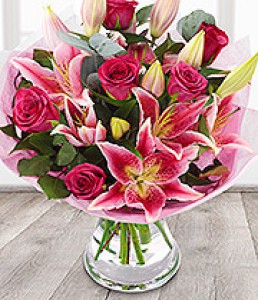 Pink Roses and Lilies