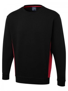 UC217 Uneek Two Tone Sweatshirt - Black/Red