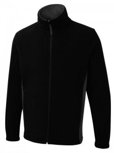 UC617 Uneek Two Tone Full Zip Fleece Jacket - Black/Charcoal