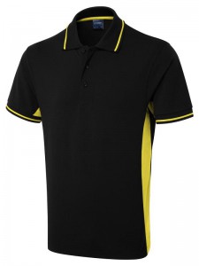 UC117 Uneek Two Tone Poloshirt - Black/Yellow