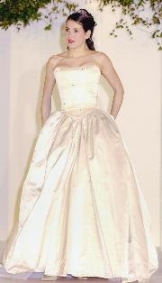Oyster full skirt with corseted beaded bodice